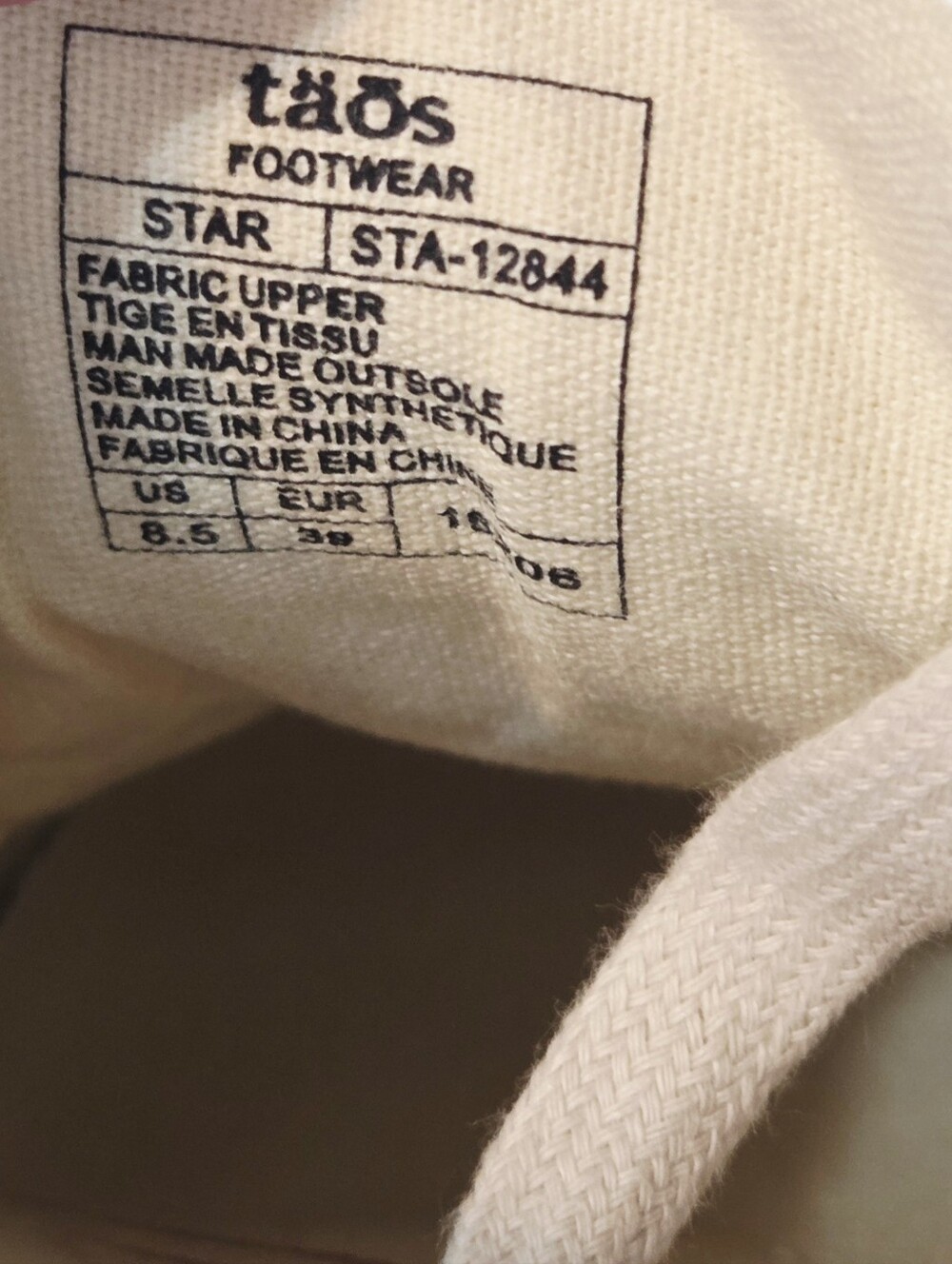 AOS Star Canvas Sneakers Women's US 8.5 EU 39 STA-12844 Tan Khaki Shoes VEUC - Picture 2 of 9